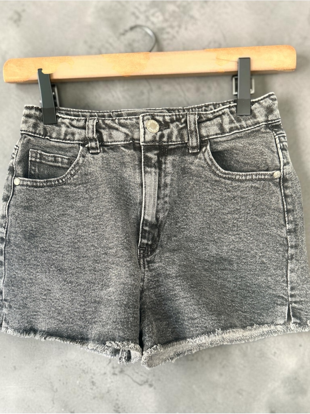 art class Gray Washed Denim Frayed Hem Girls' Shorts
